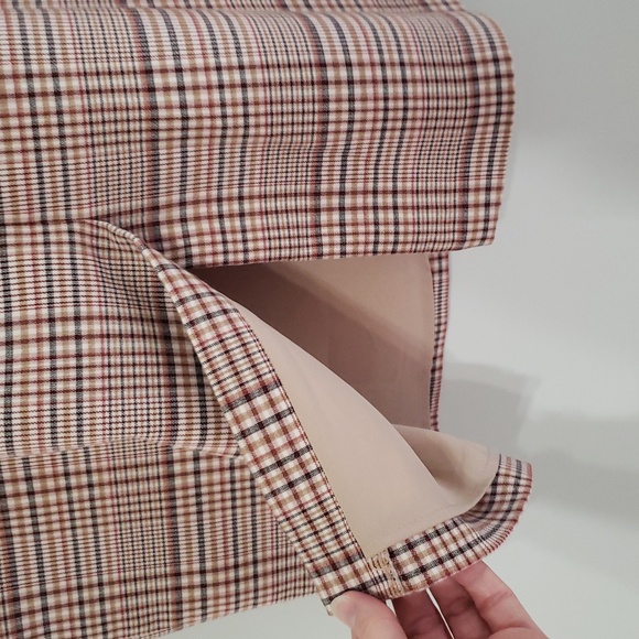 Ann Taylor Factory Midi Sheath Dress 10 Plaid Neutral Career Business Office - Picture 8 of 15